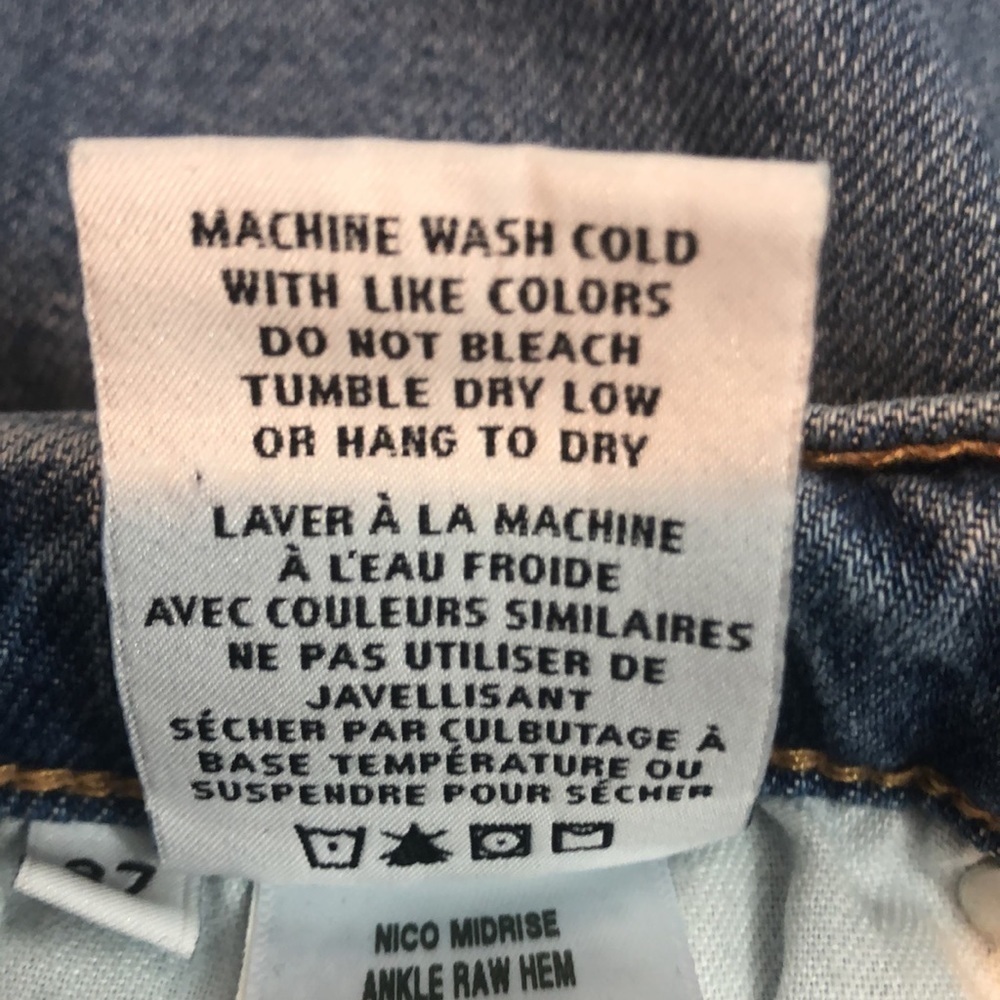 Hudson Nico Midrise Ankle Raw Hem Distressed Super Skinny 27 - Picture 10 of 13